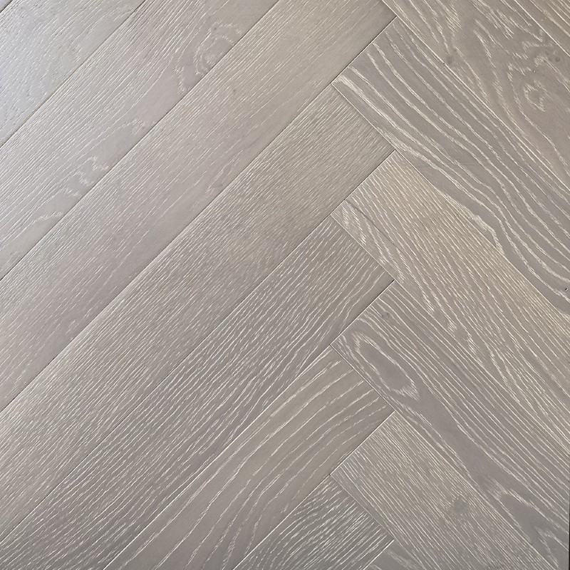 Bel Air Floors Herringbone Collection Volcano Grey Hardwood