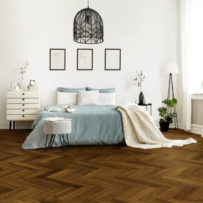 Bravada Hardwood Barcelona Cayenne Herringbone Hardwood Room Scene