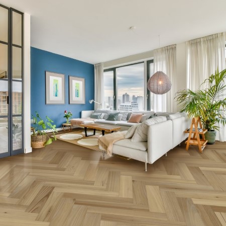 Bravada Hardwood Barcelona Villa Real Herringbone Hardwood Room Scene