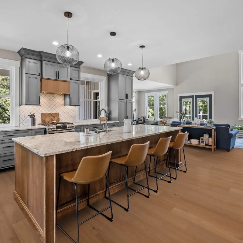 Cali Floors Varietals Shaded Hickory Hardwood Room Scene