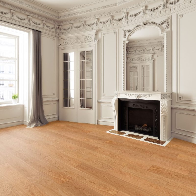 Garrison Hardwood Allora 9.5 inch European Oak Strada Hardwood Room Scene