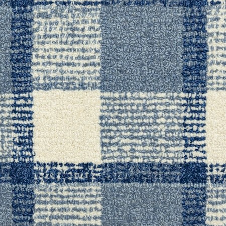 Unique Carpets Handmade Woven Wilton Valerie Plaid II Blue Jay Carpet