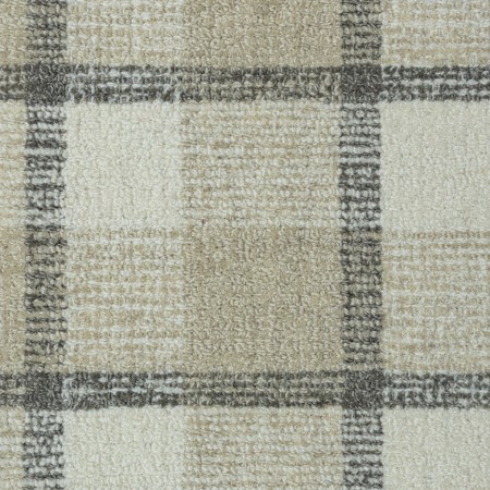 Unique Carpets Handmade Woven Wilton Valerie Plaid II Linen Taupe Carpet