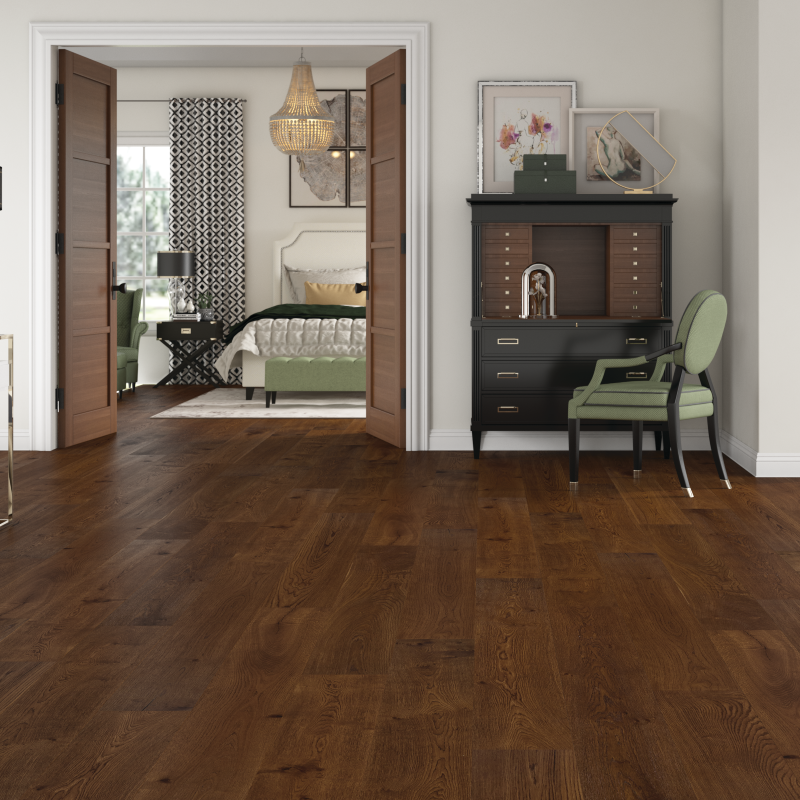 Unique Floors Inscription Georgia Brown Hardwood Room Scene