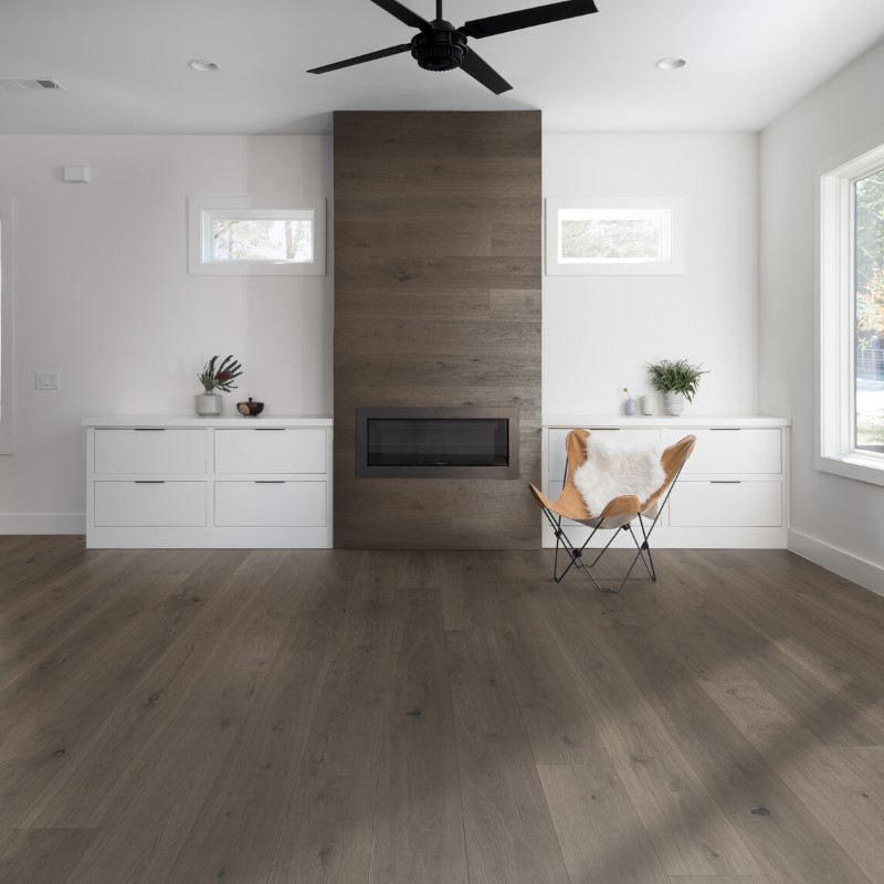 Valinge Oak Nature Mineral Grey Hardwood Room Scene